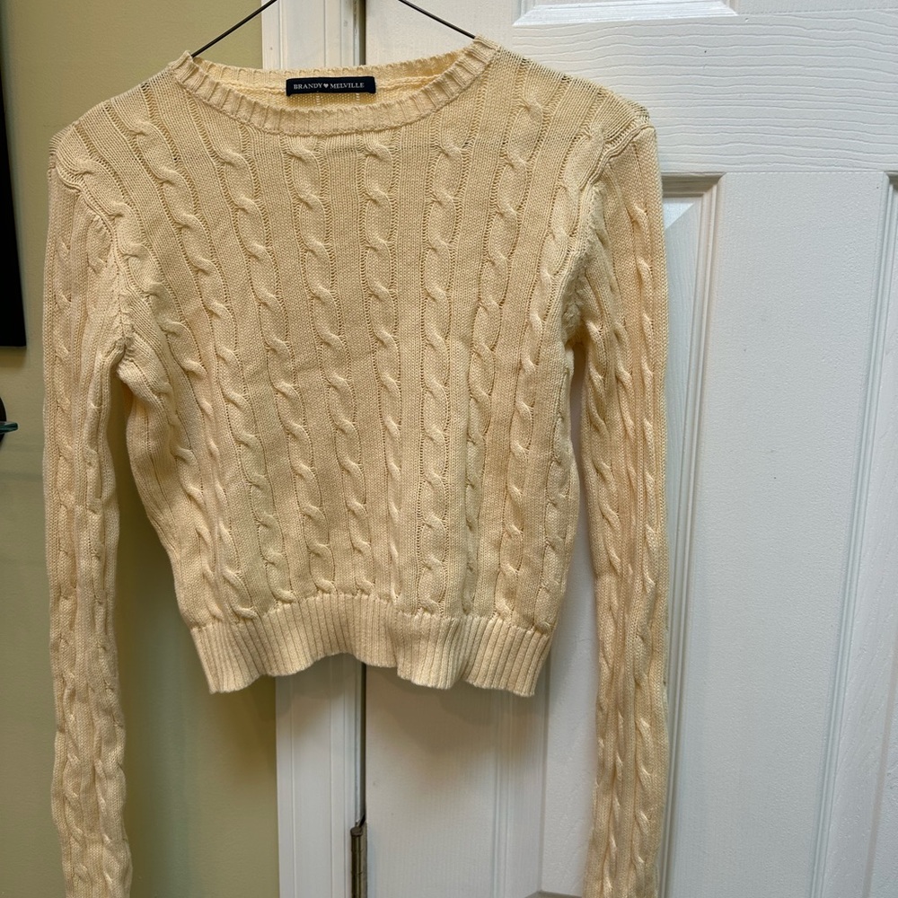 Brandy Melville Yellow Cropped Sweater
